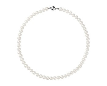 Silver necklace with pearls