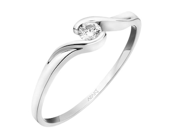 White gold ring with brilliant 0,10 ct - fineness 14 K