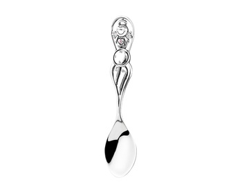 Silver spoon with crystal