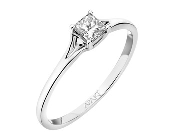 White gold ring with diamond 0,33 ct - fineness 14 K