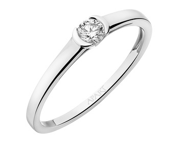 White gold ring with brilliant 0,12 ct - fineness 14 K