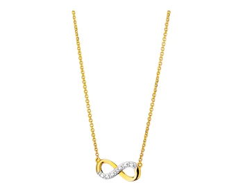 Yellow gold necklace with diamond 0,004 ct - fineness 14 K