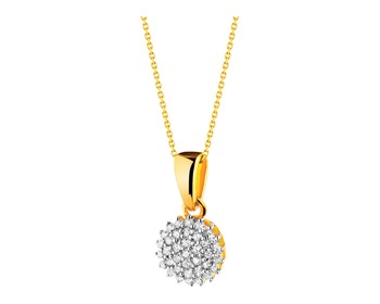 Yellow gold pendant with diamonds 0,09 ct - fineness 14 K