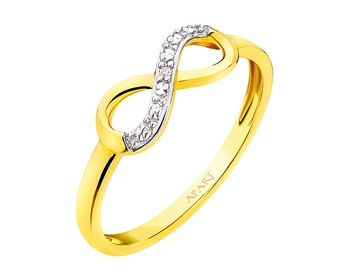 Yellow gold diamond ring 0,004 ct - fineness 14 K