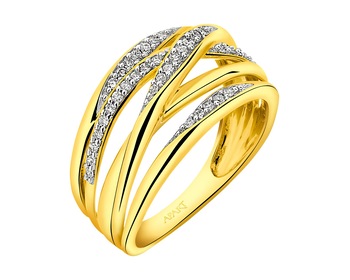Yellow gold diamond ring 0,15 ct - fineness 14 K