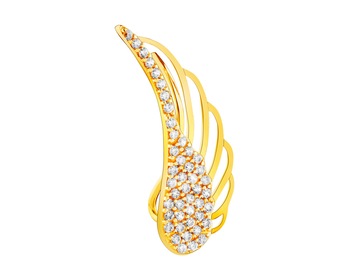 8ct Yellow Gold Ear Cuff with Cubic Zirconia