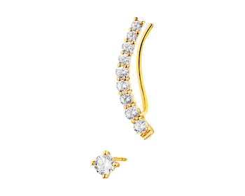8ct Yellow Gold Ear Cuff with Cubic Zirconia