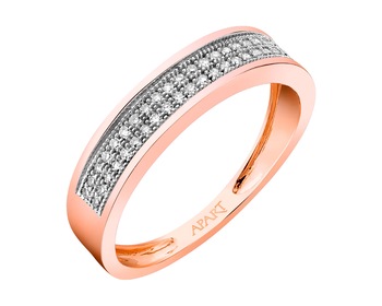 Rose Gold Diamond Ring 0,15 ct - fineness 14 K