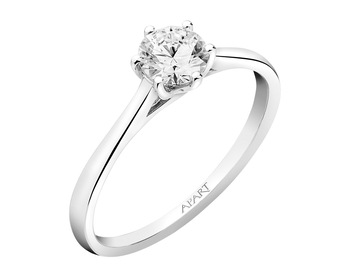 14ct White Gold Ring with Diamond 0,40 ct - fineness 14 K