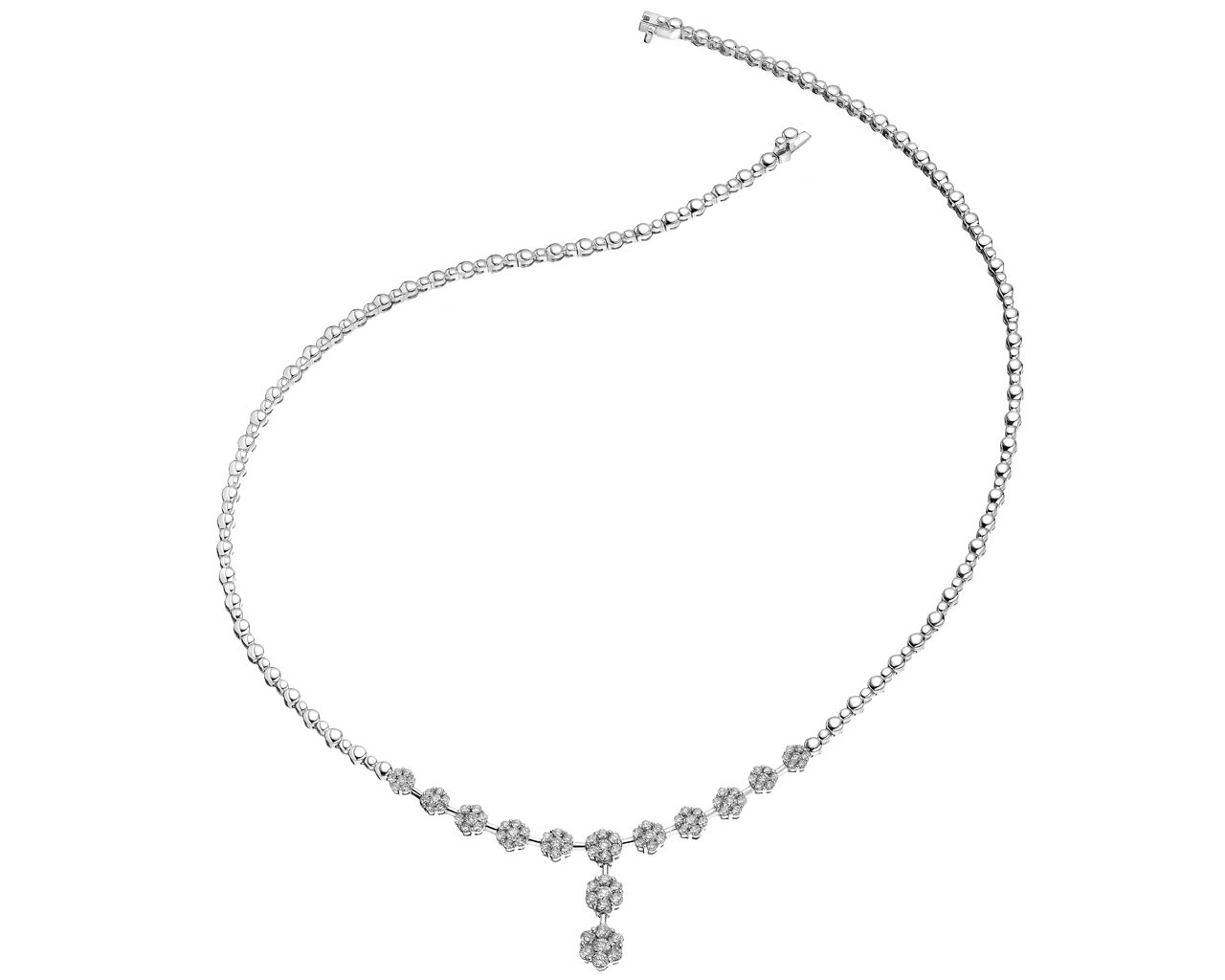 14ct White Gold Necklace with Diamonds 1,91 ct - fineness 14 K