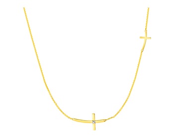 9ct Yellow Gold Necklace with Diamond 0,004 ct - fineness 9 K