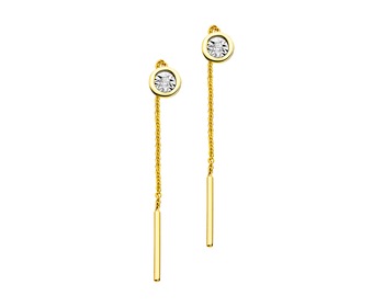 9ct Yellow Gold, White Gold Earrings with Diamonds 0,02 ct - fineness 375