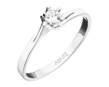 White gold ring with brilliant 0,16 ct - fineness 14 K