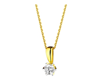 18ct Yellow Gold Pendant with Diamonds 0,25 ct - fineness 18 K