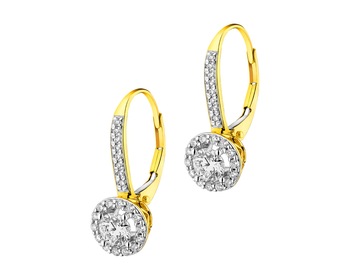 18ct Yellow Gold Earrings with Diamonds 0,86 ct - fineness 18 K