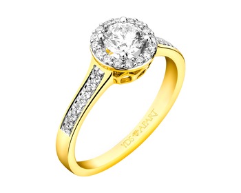 18ct Yellow Gold Ring with Diamonds 0,68 ct - fineness 18 K