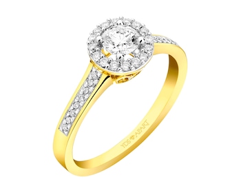 Prsten ze žlutého zlata s brilianty 0,35 ct - ryzost 750