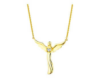 9ct Yellow Gold Necklace with Diamond 0,003 ct - fineness 9 K