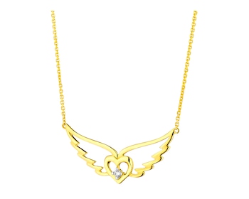 9ct Yellow Gold Necklace with Diamond 0,01 ct - fineness 9 K