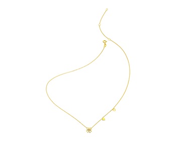 9ct Yellow Gold Necklace with Diamonds 0,02 ct - fineness 9 K