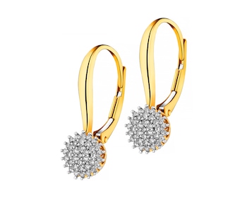 14ct Yellow Gold Earrings with Diamonds 0,19 ct - fineness 14 K