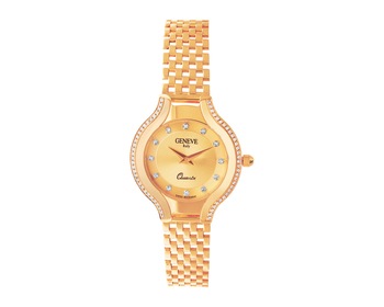 14ct Pink Gold Gold-Watch with Cubic Zirconia