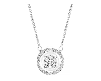 14ct White Gold Necklace with Diamonds 0,15 ct - fineness 14 K