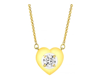 14ct Yellow Gold Necklace with Diamond 0,08 ct - fineness 14 K