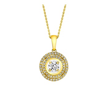 14ct Yellow Gold Pendant with Diamonds 0,25 ct - fineness 14 K