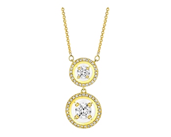 14ct Yellow Gold Necklace with Diamonds 0,40 ct - fineness 14 K