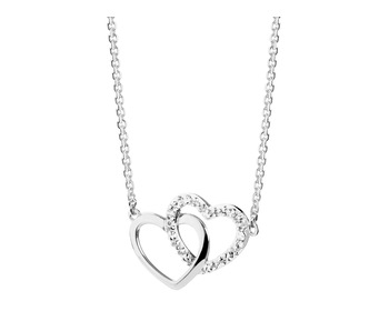 9ct White Gold Necklace with Diamond 0,003 ct - fineness 9 K