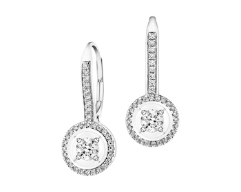 14ct White Gold Earrings with Diamonds 0,33 ct - fineness 14 K