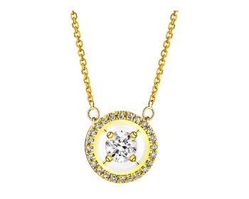 14ct Yellow Gold Necklace with Diamonds 0,15 ct - fineness 14 K
