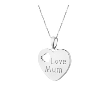 Sterling Silver Pendant - Hearts, Mum