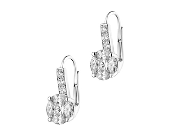 14ct White Gold Earrings with Diamonds 1,34 ct - fineness 14 K