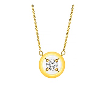 14ct Yellow Gold Necklace with Diamond 0,08 ct - fineness 14 K