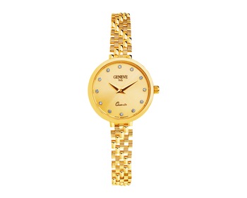 14ct Yellow Gold Gold-Watch with Cubic Zirconia