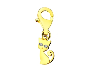 9ct Yellow Gold Pendant with Diamonds 0,006 ct - fineness 9 K