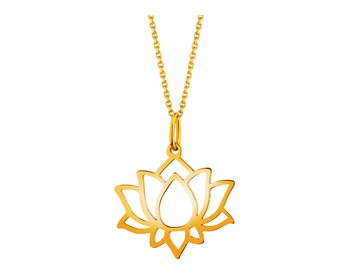 Gold pendant - lotus flower