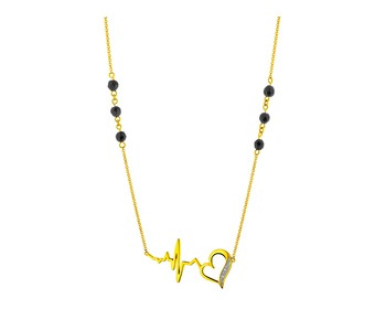 9ct Yellow Gold Necklace with Diamond - fineness 9 K