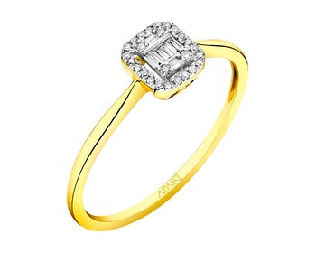 14ct Yellow Gold Ring with Diamonds 0,08 ct - fineness 14 K