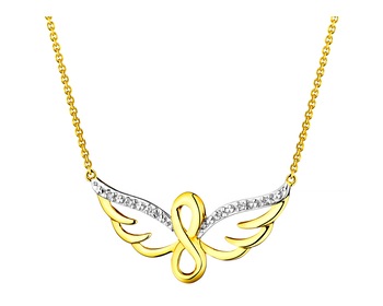 9ct Yellow Gold Necklace with Diamonds 0,01 ct - fineness 9 K