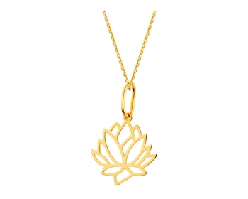Yellow Gold Pendant - Lotus Flower