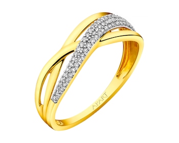 Yellow Gold Diamond Ring 0,13 ct - fineness 14 K