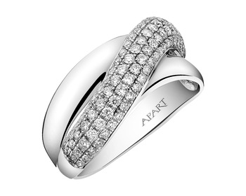 White Gold Diamond Ring 0,63 ct - fineness 14 K