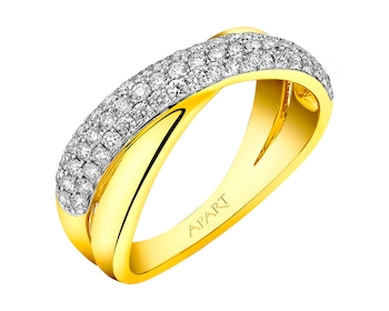 Prsten ze žlutého zlata s brilianty 0,72 ct - ryzost 585