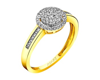 Prsten ze žlutého zlata s diamanty 0,25 ct - ryzost 585