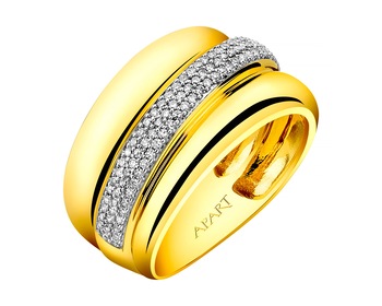 Prsten ze žlutého zlata s diamantem 0,31 ct - ryzost 585