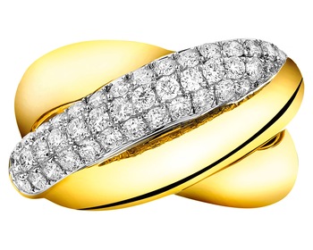 Prsten ze žlutého zlata s brilianty 0,60 ct - ryzost 585