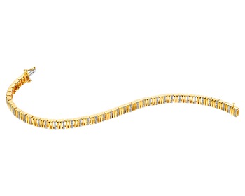 Bransoletka z żółtego złota z diamentami - 18 cm - 0,35 ct - próba 585